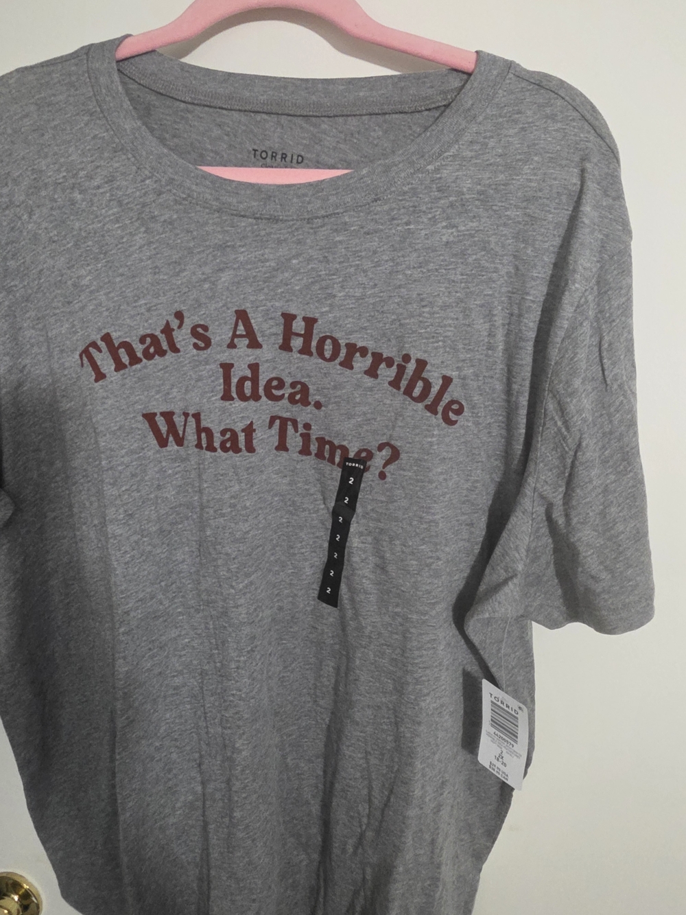 Torrid Size 2 Gray Graphic Tee - "That's A Horrible Idea. What Time?"